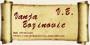 Vanja Božinović vizit kartica